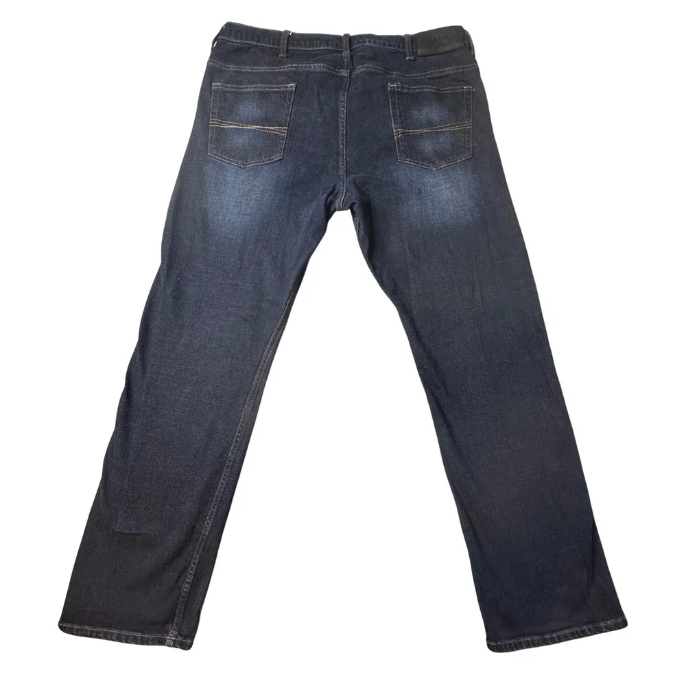 Lee Jeans Mens 38x30 Blue Crafted by Lee Straight Leg Stretch Dark Wash Denim